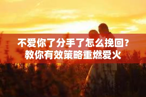 不爱你了分手了怎么挽回？教你有效策略重燃爱火