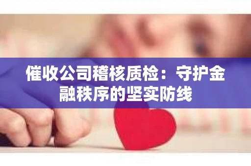 催收公司稽核质检：守护金融秩序的坚实防线