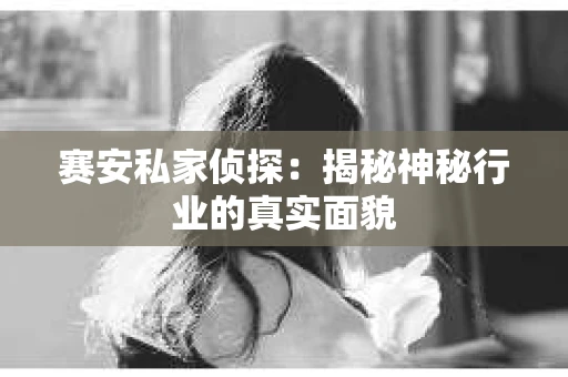 赛安私家侦探：揭秘神秘行业的真实面貌