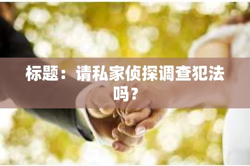 标题：请私家侦探调查犯法吗？